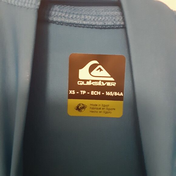 Quicksilver Rash Guard Sun Surf Shirt Blue Compression Mens Size XS - Picture 4 of 10